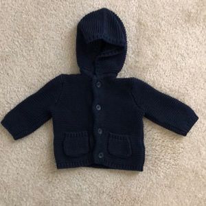 NWOT Baby Gap cardigan, navy blue, 3-6mos